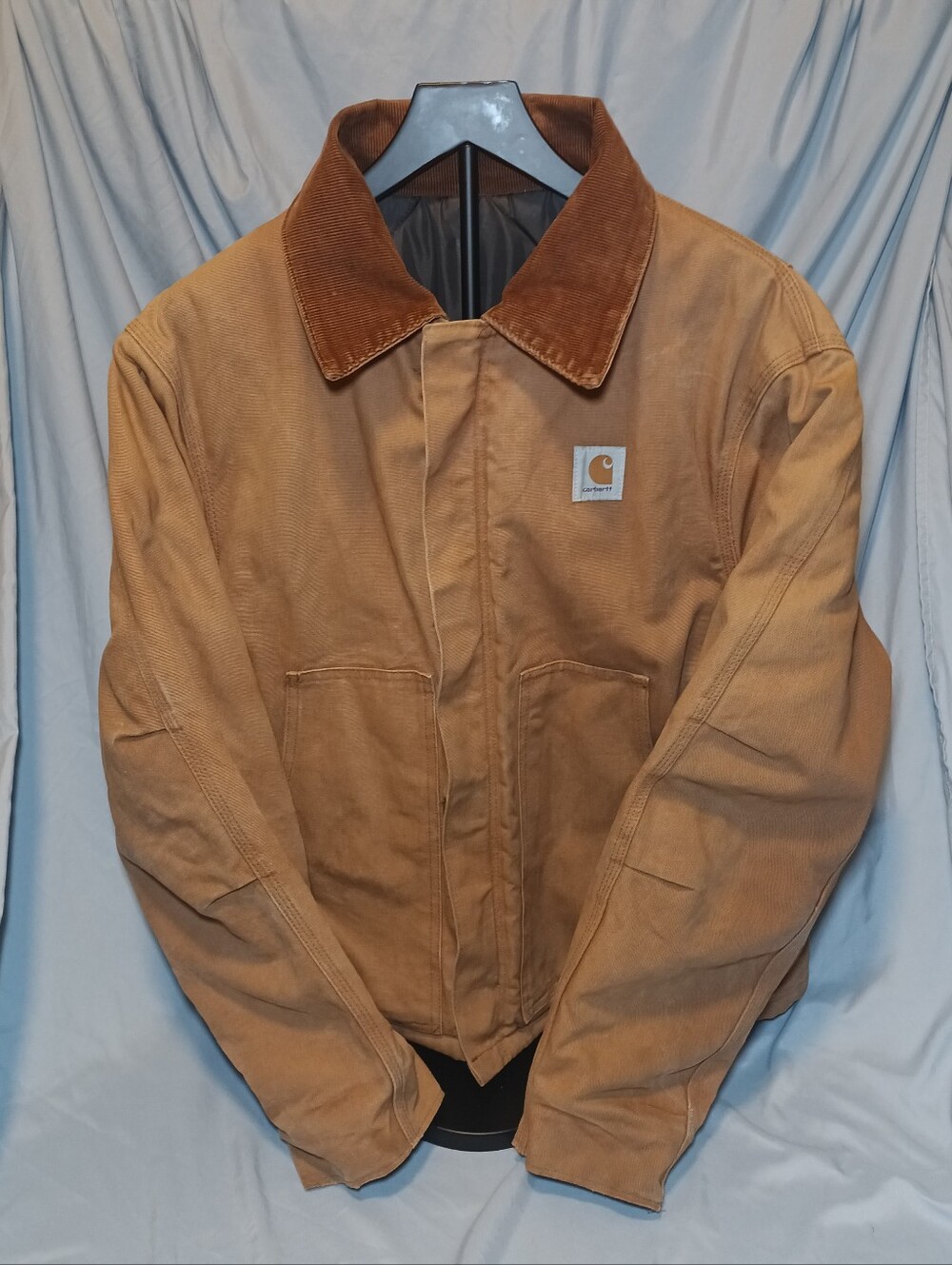 Vintage 90s Carhartt Artic Duck Jacket with Corduroy Collar JQ186 Union Made
